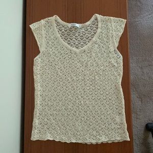 Cream knit top